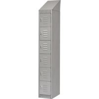 Lockers, 6 -tier, 12" x 18" x 82", Steel, Grey, Knocked Down Dufferin Supply