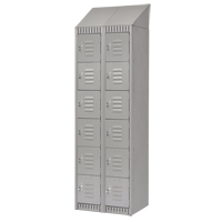 Lockers, 6 -tier, Bank of 2, 24" x 18" x 82", Steel, Grey, Knocked Down Dufferin Supply