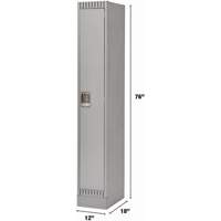 Lockers, 12" x 18" x 76", Steel, Grey, Knocked Down Dufferin Supply