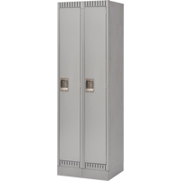 Lockers, Bank of 2, 24" x 18" x 76", Steel, Grey, Knocked Down Dufferin Supply