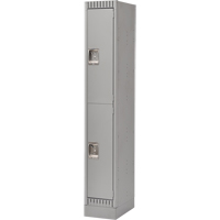 Lockers, 2 -tier, 12" x 18" x 76", Steel, Grey, Knocked Down Dufferin Supply