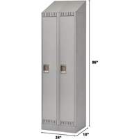Lockers, Bank of 2, 24" x 18" x 86", Steel, Grey, Knocked Down Dufferin Supply