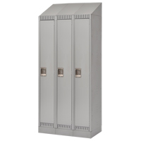 Lockers, Bank of 3, 36" x 18" x 86", Steel, Grey, Knocked Down Dufferin Supply