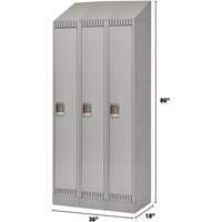Lockers, Bank of 3, 36" x 18" x 86", Steel, Grey, Knocked Down Dufferin Supply