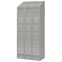 Lockers, 6 -tier, Bank of 3, 36" x 18" x 86", Steel, Grey, Knocked Down Dufferin Supply