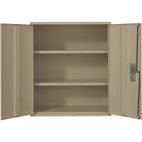 Lo-Boy Storage Cabinet, Steel, 2 Shelves, 40" H x 36" W x 18" D, Beige Dufferin Supply
