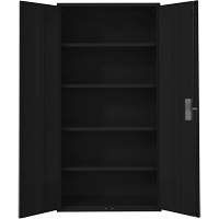 Hi-Boy Storage Cabinet, Steel, 4 Shelves, 72" H x 36" W x 18" D, Black Dufferin Supply