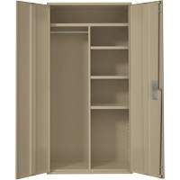 Combination Storage Cabinet, Steel, 6 Shelves, 72" H x 36" W x 18" D, Beige Dufferin Supply