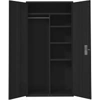 Combination Storage Cabinet, Steel, 6 Shelves, 72" H x 36" W x 18" D, Black Dufferin Supply