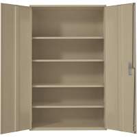 Extra Wide Hi-Boy Storage Cabinet, Steel, 4 Shelves, 72" H x 48" W x 24" D, Beige Dufferin Supply