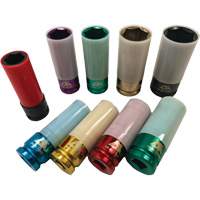 Thin Wall Master Impact Socket Set, 9 Pieces, 1/2" Drive Size Dufferin Supply