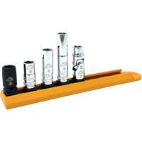 Chrome Finish Socket Set with Rail, 5 Pieces, 1/4" Drive Size Dufferin Supply