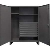 Extra Heavy-Duty Wardrobe Cabinet, Steel, 48" W x 24" D x 78" H, Grey Dufferin Supply