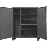 Extra Heavy-Duty Wardrobe Cabinet, Steel, 60" W x 24" D x 78" H, Grey Dufferin Supply