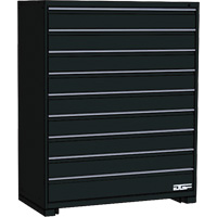 Modular Drawer Cabinet, 9 Drawers, 24" W x 28" D x 60" H, Black Dufferin Supply