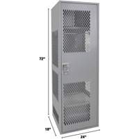 Gear Locker with Door, Steel, 24" W x 18" D x 72" H, Grey Dufferin Supply