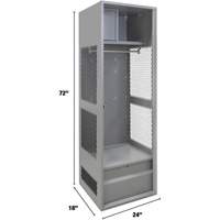 Gear Locker, Steel, 24" W x 18" D x 72" H, Grey Dufferin Supply