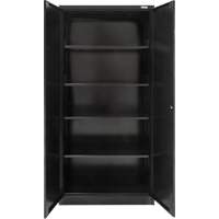 Armoire de rangement Hi-Boy, Acier, 4 Tablettes, 72" h x 36" la x 18" P, Noir Dufferin Supply