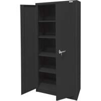 Storage Cabinet, Steel, 4 Shelves, 66" H x 30" W x 15" D, Black Dufferin Supply