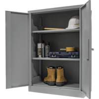 Counter-High Storage Cabinet, Steel, 2 Shelves, 42" H x 48" W x 24" D, Grey Dufferin Supply