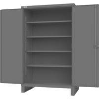 Cabinet with Recessed Pegboard Doors, Steel, 4 Shelves, 78" H x 48" W x 30" D, Grey Dufferin Supply