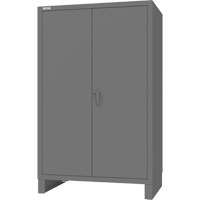 Cabinet with Recessed Pegboard Doors, Steel, 4 Shelves, 78" H x 48" W x 30" D, Grey Dufferin Supply