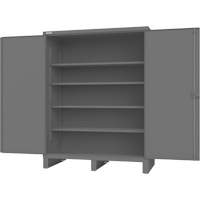 Cabinet with Recessed Doors, Steel, 4 Shelves, 78" H x 60" W x 30" D, Grey Dufferin Supply