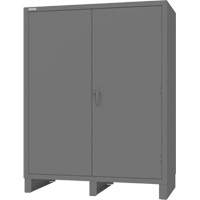 Cabinet with Recessed Doors, Steel, 4 Shelves, 78" H x 60" W x 30" D, Grey Dufferin Supply