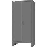 Cabinet with Hanging Bar & Standard Recessed Doors, Steel, 78" H x 36" W x 24" D, Grey Dufferin Supply