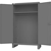Cabinet with Hanging Bar & Standard Recessed Doors, Steel, 78" H x 48" W x 24" D, Grey Dufferin Supply