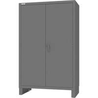 Cabinet with Hanging Bar & Standard Recessed Doors, Steel, 78" H x 48" W x 24" D, Grey Dufferin Supply