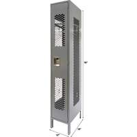 Casiers ventil&eacute;s, 12" x 18" x 78", Acier, Gris, D&eacute;mont&eacute;, Perfor&eacute; Dufferin Supply