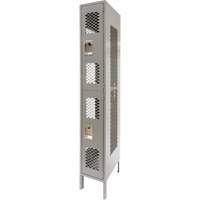 Casiers ventil&eacute;s, 2 niveaux, 12" x 18" x 78", Acier, Gris, D&eacute;mont&eacute;, Perfor&eacute; Dufferin Supply