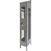 Vented Lockers, 12" x 18" x 88", Steel, Grey, Knocked Down, Perforated Dufferin Supply
