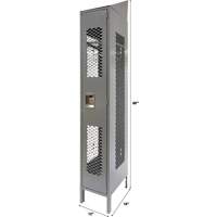 Vented Lockers, 12" x 18" x 88", Steel, Grey, Knocked Down, Perforated Dufferin Supply