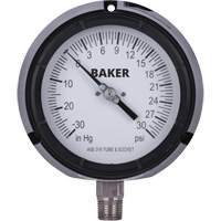 Pressure Gauge, 4-1/2" , 30"-0-30 psi, Bottom Mount, Liquid Filled Analogue Dufferin Supply
