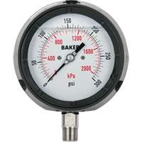Pressure Gauge, 4-1/2" , 0 - 15 psi/0 - 100 kPa, Bottom Mount, Liquid Filled Analogue Dufferin Supply