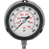 Pressure Gauge, 4-1/2" , 0 - 1000 psi, Bottom Mount, Liquid Filled Analogue Dufferin Supply