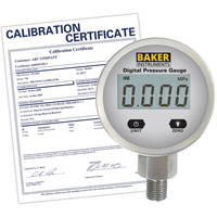 B5000 Series Pressure Gauge with ISO Certificate, 2-1/2" , 0 - 103.4 kPa/0 - 15 psi/0 - 416 in. w.c., Bottom Mount, Digital Dufferin Supply