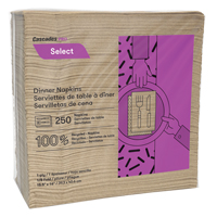 Serviettes de table &agrave; pli 1/8 Pro Select, 1 pli, 15,5" x 16" Dufferin Supply