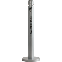 Smokers' Pole Cigarette Receptacle, Free-Standing, Aluminum, 41" Height Dufferin Supply