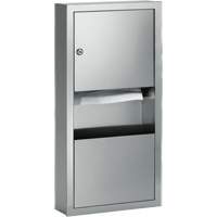 Combination Towel Dispenser with Waste Receptacle, Manual, 14" W x 4" D x 28" H Dufferin Supply