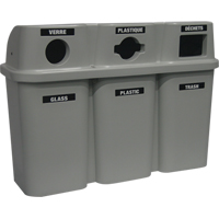 Recycling Containers Bullseye, Curbside, Plastic, 3 x 22 US Gal. Dufferin Supply