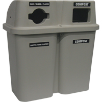 Recycling Containers Bullseye, Curbside, Plastic, 2 x 22 US gal. Dufferin Supply