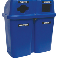 Recycling Containers Bullseye, Curbside, Plastic, 2 x 22 US gal. Dufferin Supply