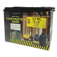 Contractor Liners, Strong, 30" W x 48" L, 3 mils, Black, 113.56 L (30 Gal.) Capacity Dufferin Supply