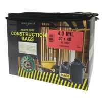 Contractor Liners, Strong, 30" W x 48" L, 4 mils, Black, 124.91 L (33 Gal.) Capacity Dufferin Supply
