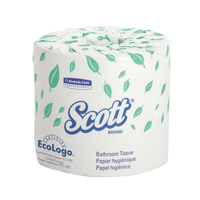 Scott&reg; Toilet Paper, 1 Ply, 550 Sheets/Roll, 403' Length, White Dufferin Supply