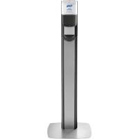 Messenger ES6 Silver Panel Floor Stand with Dispenser Dufferin Supply
