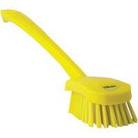 Long Handle Brush, Stiff Bristles, 16-3/10" Long, Yellow Dufferin Supply
